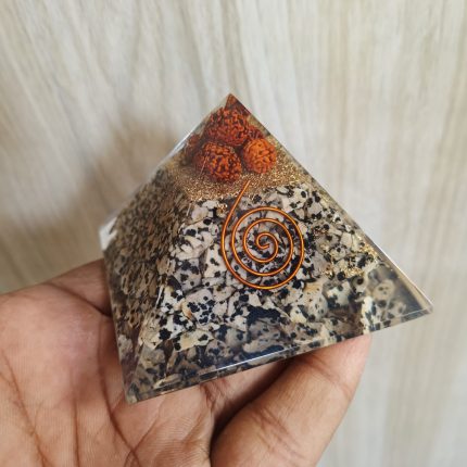 Natural Dalmatian Jasper Pyramid for Reiki Healing